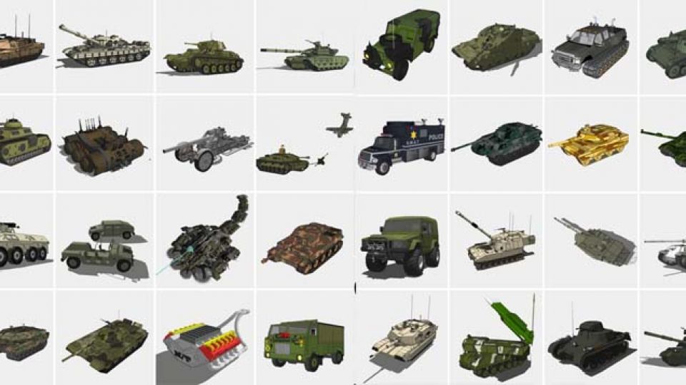 51个坦克装甲车SU模型