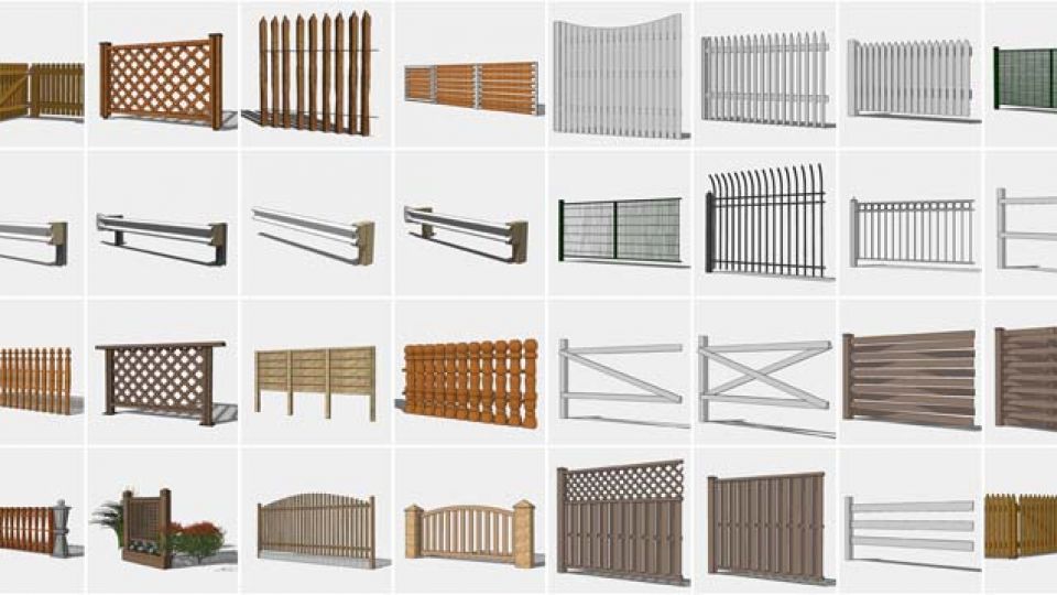 103个栏杆篱笆SU模型