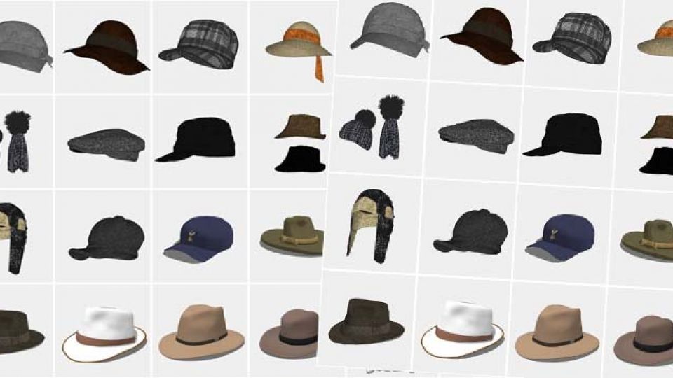 22个帽子su模型