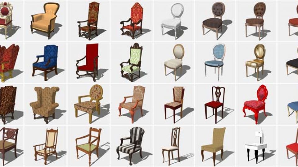 178个欧式椅子su模型