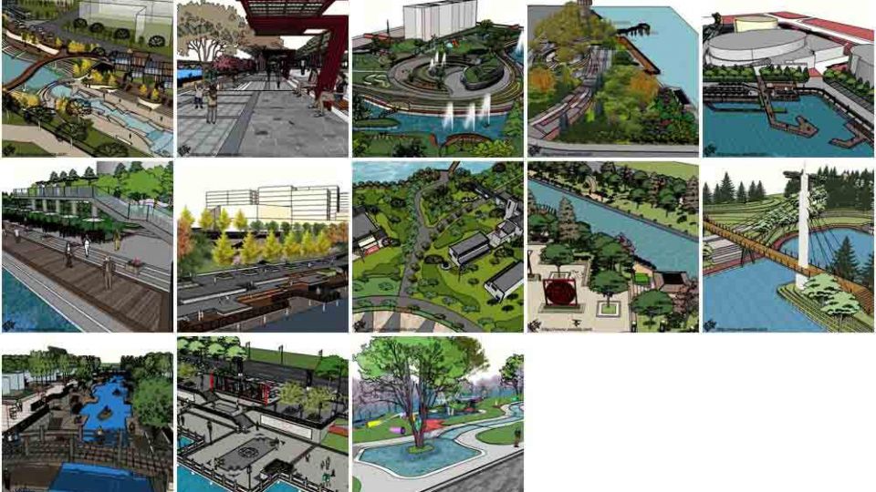 13个滨河公园SU模型