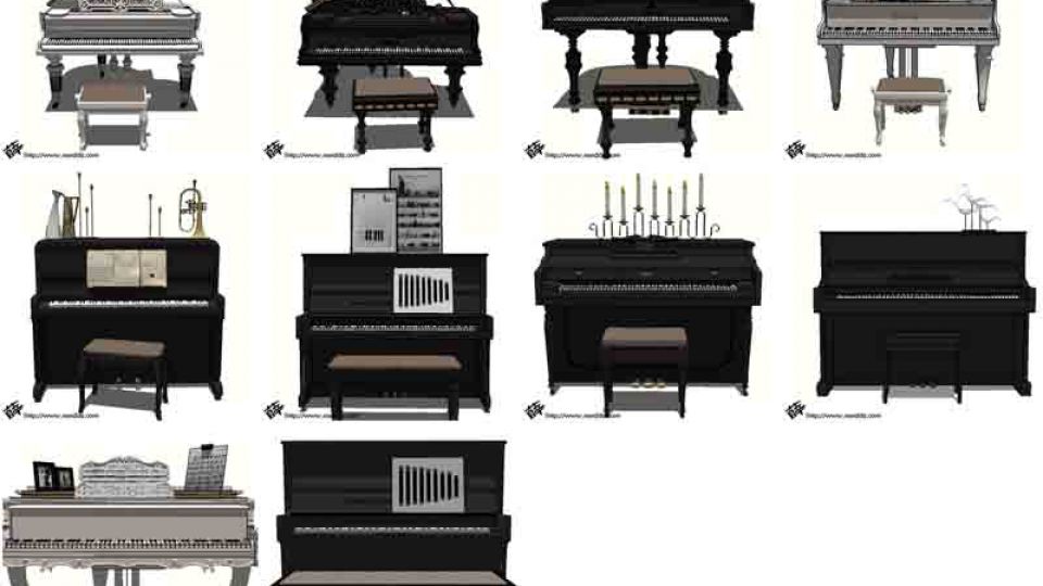 10个现代钢琴SU模型