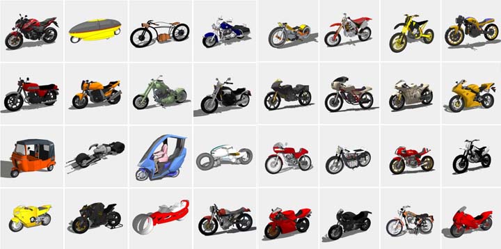 240个摩托车SU模型