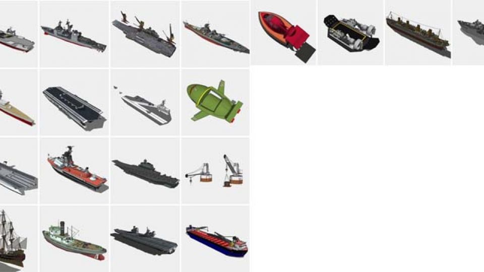 20个舰艇SU模型