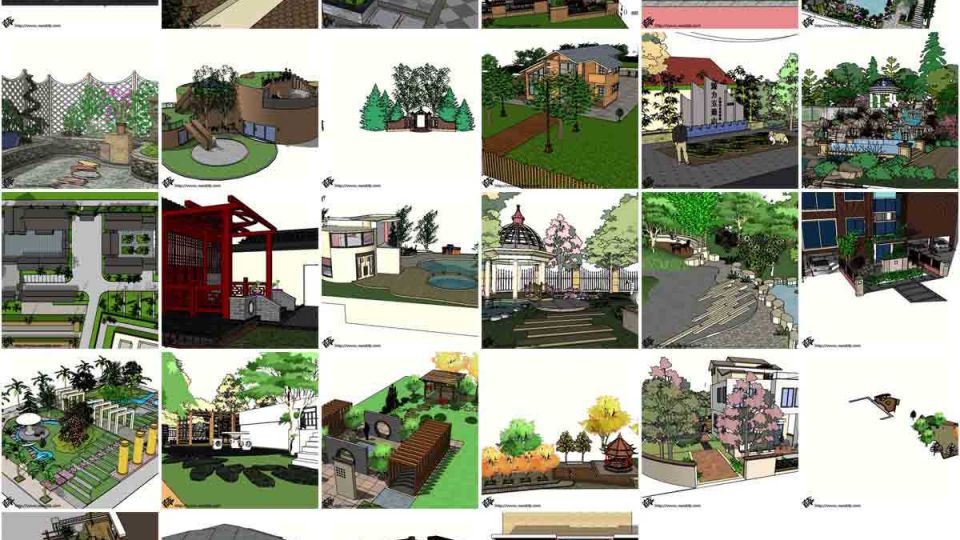 28个庭院花园SU模型(1)
