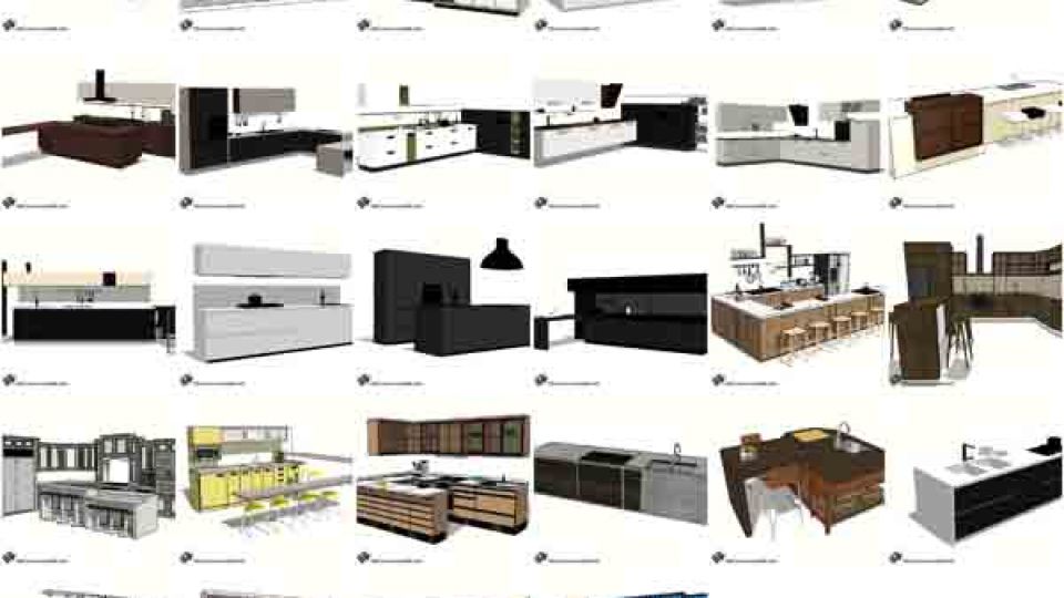 28套厨房组合SU模型