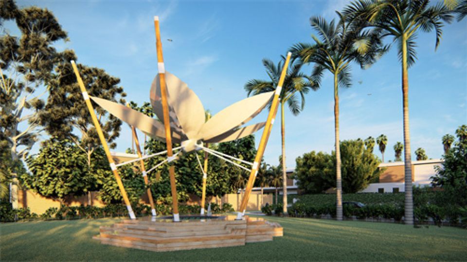 现代异形景观廊架SU3